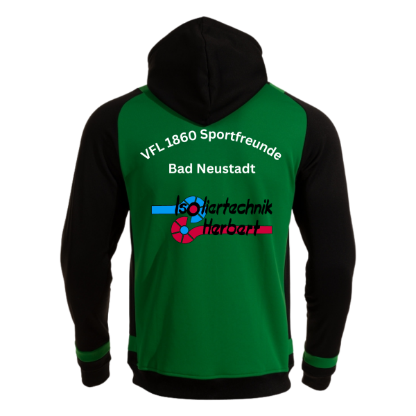 Jacke mit Kapuze Grün/Schwarz mit Logos